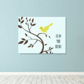 Vogel in een boom canvas afdruk (Insitu (Houten vloer))