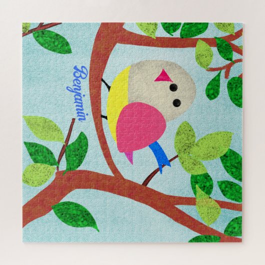 Vogel in een boom legpuzzel (Horizontaal)