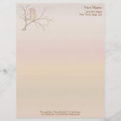 Vogel in een Boom Letterhead {Regelboog, pg 1} Briefhoofd Ontwerp (Voorkant)