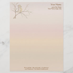 Vogel in een Boom Letterhead {Regelboog, pg 1} Briefhoofd Ontwerp