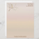 Vogel in een Boom Letterhead {Regelboog, pg 1} Briefhoofd Ontwerp (Voorkant / Achterkant)