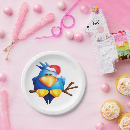 Vogel in een Bord van Santa Hat Paper (Feest)