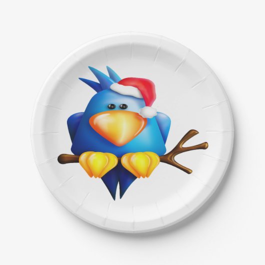 Vogel in een Bord van Santa Hat Paper (Voorkant)