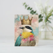 Vogel in een Crown Collage Briefkaart (Staand voorkant)