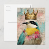 Vogel in een Crown Collage Briefkaart (Voorkant / Achterkant)