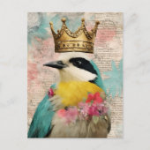 Vogel in een Crown Collage Briefkaart (Voorkant)