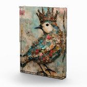 Vogel in een Crown Mixed Media Collage Fotoblokken (Rechts)