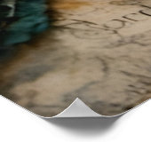 Vogel in een Crown Mixed Media Collage Poster (Hoek)