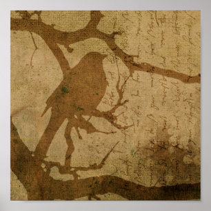 Vogel in een filiaal poster