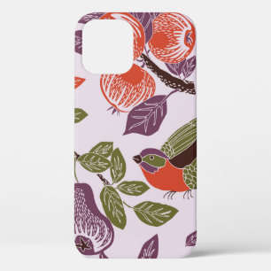 vogel in een fruittuin. naadloos patroon Case-Mate iPhone case