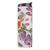 vogel in een fruittuin, naadloos patroon thermosbeker (Gedraaid links)