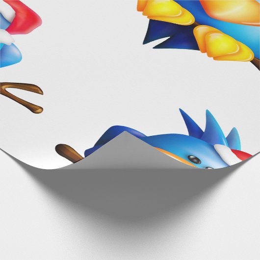 Vogel in een kerstmuts cadeaupapier