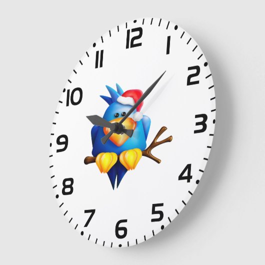 Vogel in een kerstmuts grote klok (Hoek)