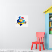 Vogel in een kerstmuts poster