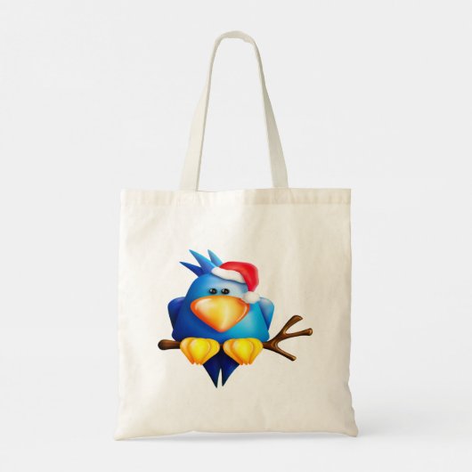 Vogel in een kerstmuts tote bag (Achterkant)