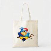 Vogel in een kerstmuts tote bag (Voorkant)