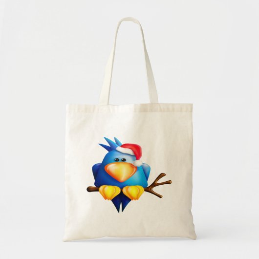 Vogel in een kerstmuts tote bag (Voorkant)