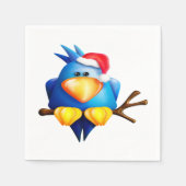 Vogel in een Santa Hat Paper Napkins Servet (Voorkant)