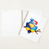 Vogel in een Santa Hat Spiral Planner (Display)