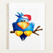 Vogel in een Santa Hat Spiral Planner (Voorkant)