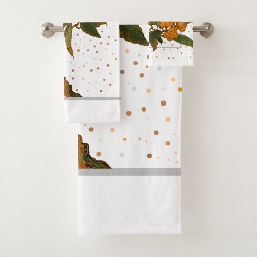 Vogel in een Sierkussen van fruitbomen Bad Handdoek (Insitu)