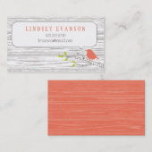 Vogel in een vogelboom met een roekkaart contactkaartje (Voorkant / Achterkant)