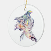 Vogel in haar nest keramisch ornament (Links)