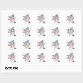 Vogel in haar nest ronde sticker (Vel)