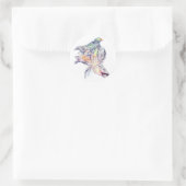 Vogel in haar nest ronde sticker (Tas)
