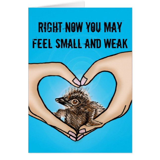 Vogel in handencomforatiekaart (Voorkant)