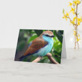 Vogel in het blauw kaart (Gele Bloem)