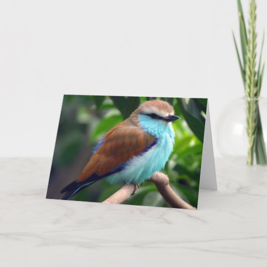 Vogel in het blauw kaart (Voorkant)