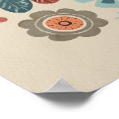 Vogel in het bos - koekoek in bloei volkskunst poster (Hoek)