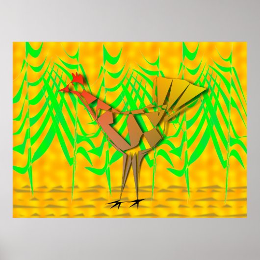 Vogel In Het Loof Poster (Voorkant)