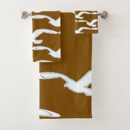 Vogel in het vluchtbad accessoire bruin bad handdoek