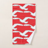 Vogel in het vluchtbad accessoire rood bad handdoek (Handdoek)