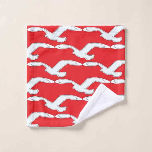 Vogel in het vluchtbad accessoire rood bad handdoek (Wasdoekje)