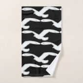 Vogel in het vluchtbad Accessoire Zwart Bad Handdoek (Handdoek)