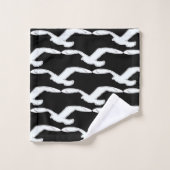 Vogel in het vluchtbad Accessoire Zwart Bad Handdoek (Wasdoekje)