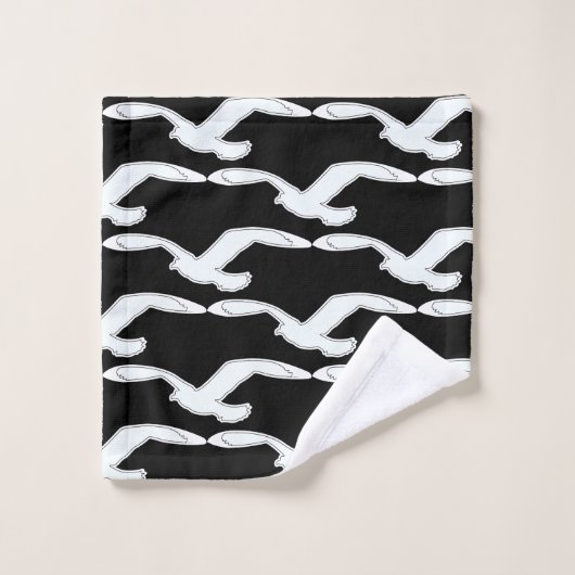 Vogel in het vluchtbad Accessoire Zwart Bad Handdoek (Wasdoekje)
