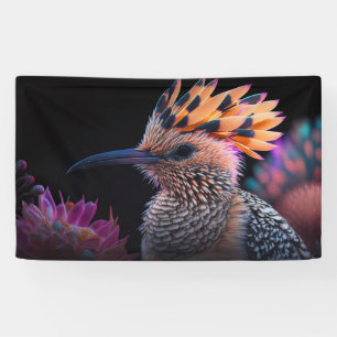Vogel in kleurrijk spandoek