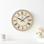  vogel in kooi beige grote klok (Huis)