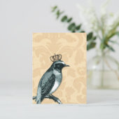 vogel in kroon briefkaart (Staand voorkant)