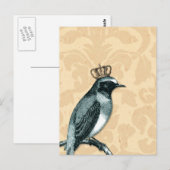 vogel in kroon briefkaart (Voorkant / Achterkant)