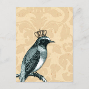  vogel in kroon briefkaart