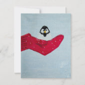 Vogel in Mitten Feestdagenkaart (Voorkant)