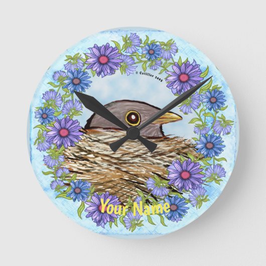 Vogel in nest klok (Voorkant)