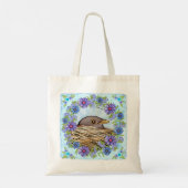 Vogel in nestcanvas tas (Achterkant)