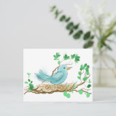 Vogel in nesten briefkaart (Staand voorkant)