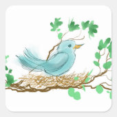 Vogel in nesten vierkante sticker (Voorkant)